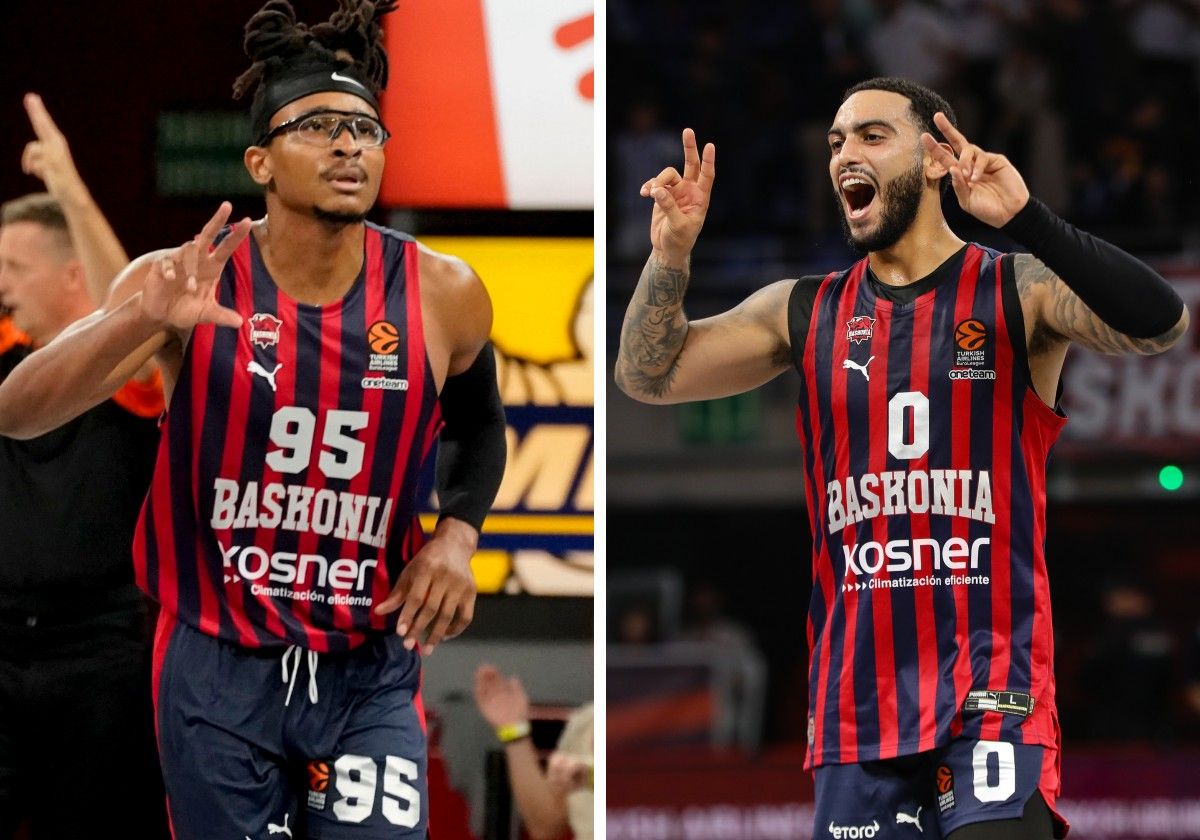 Chima Moneke y Markus Howard en el encuentro contra el Real Madrid.