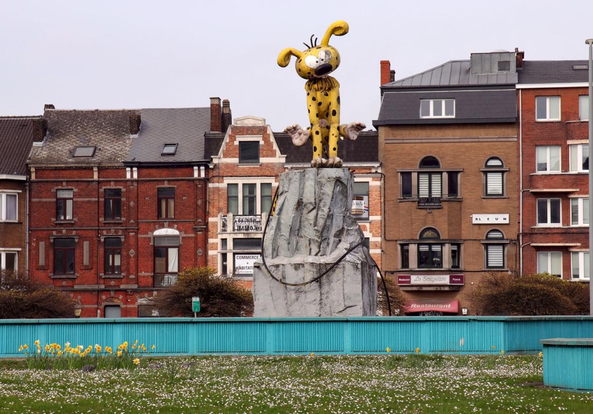 El Marsupilamim, creación de André Franquin, en la plaza de Hierneux .