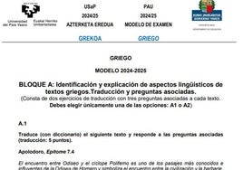 Así es el examen de Griego de la nueva Selectividad