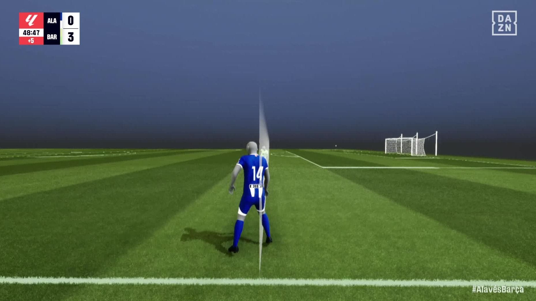 El fuera de juego de Tenaglia en el gol anulado a Toni Martínez.