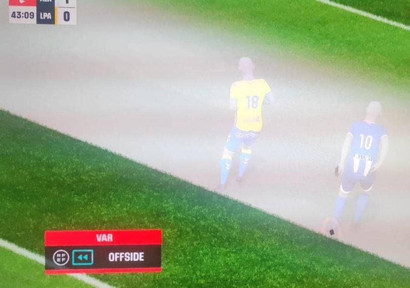 El fuera de juego en el gol anulado a Conechny.