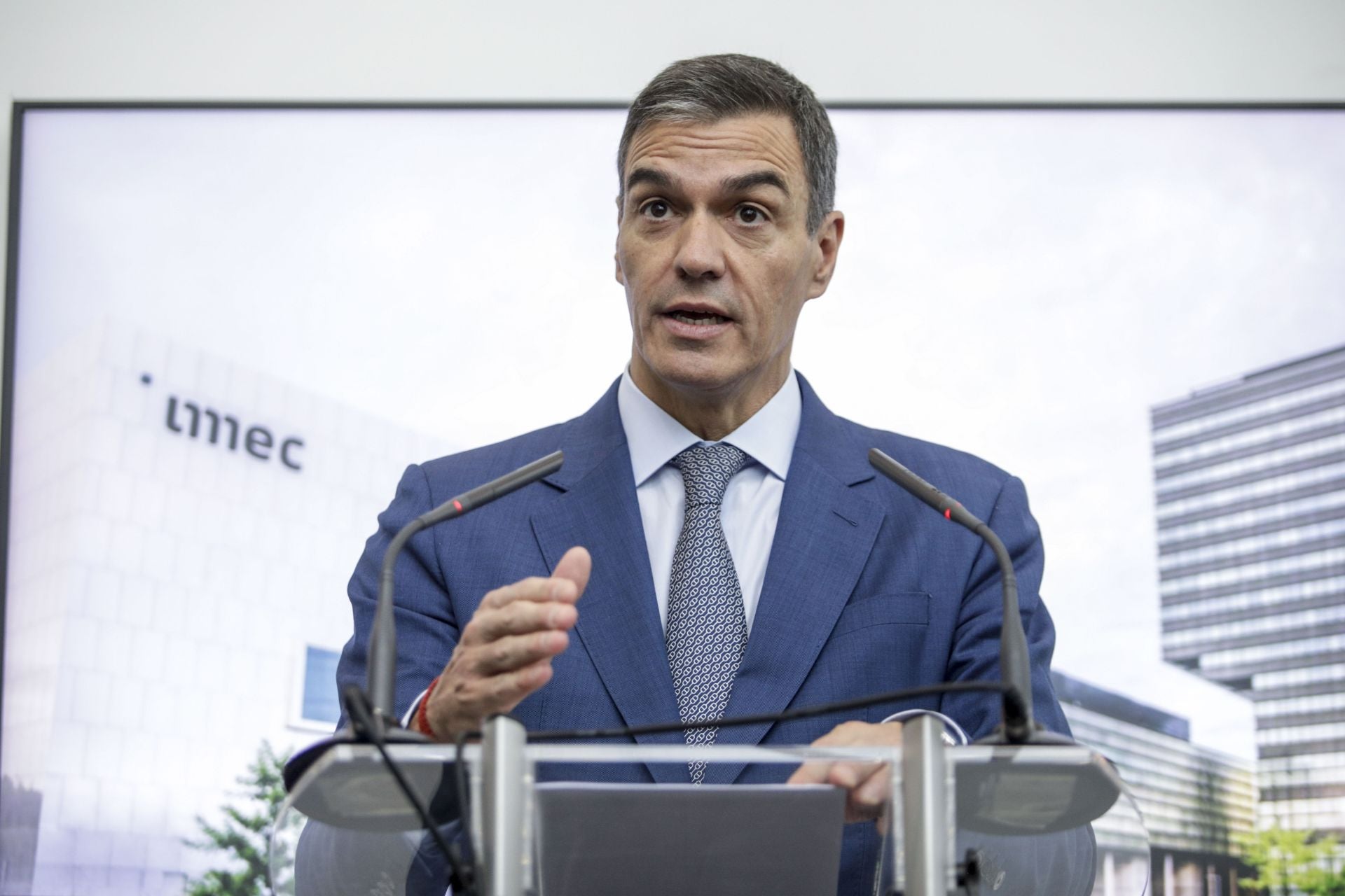 Pedro Sánchez, durante una comparecencia.