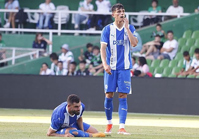 Álvaro García, en el amistoso estival contra el Racing de Santander.