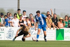 Egoitz, durante un partido de la pretemporada pasada con el Alavés.