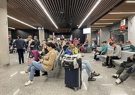 Decenas de personas esperan en la Intermodal por la huelga en el transporte de carretera