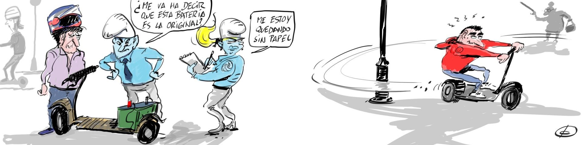 La viñeta de Cerrajería sobre las multas a los usuarios de patinetes
