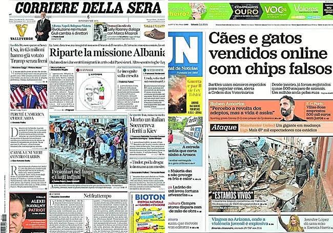 'Corriere della Sera' y 'Jornal de Noticias'.