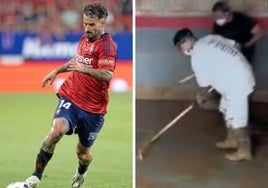 El jugador de Osasuna Rubén García cambia el balón por la escoba: hoy no estará en la Copa