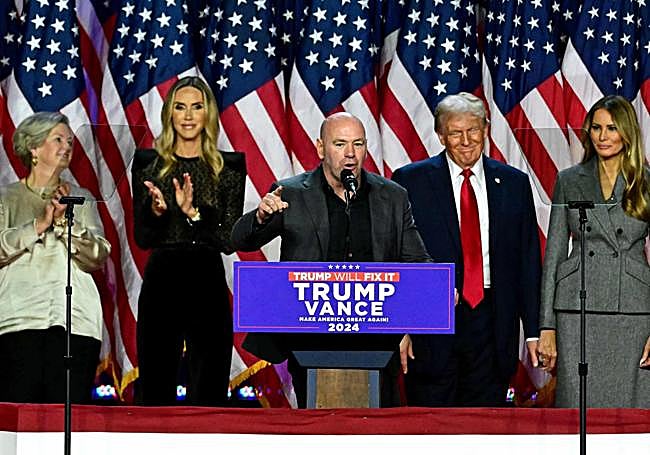 White durante su discurso tras la intervención de Trump.