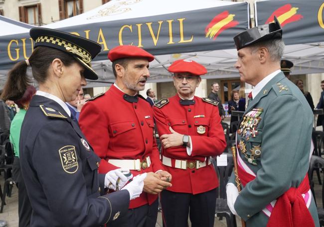 Vidaurre, durante la festividad de El Pilar, en la plaza de España.