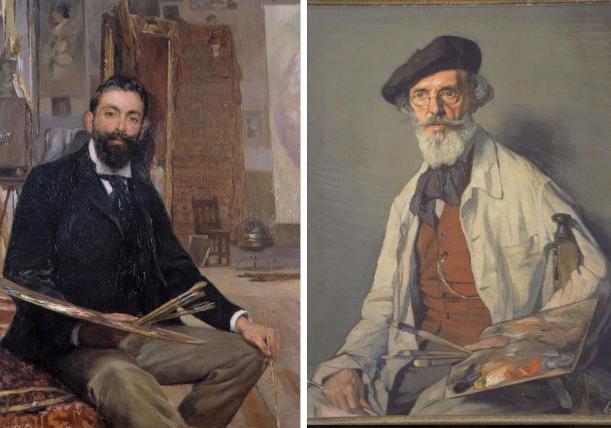 Autorretrato de Amárica (1896) y retrato de Pablo Uranga (1931), realizado por su amigo Zuloaga, de la colección del Reina Sofía.