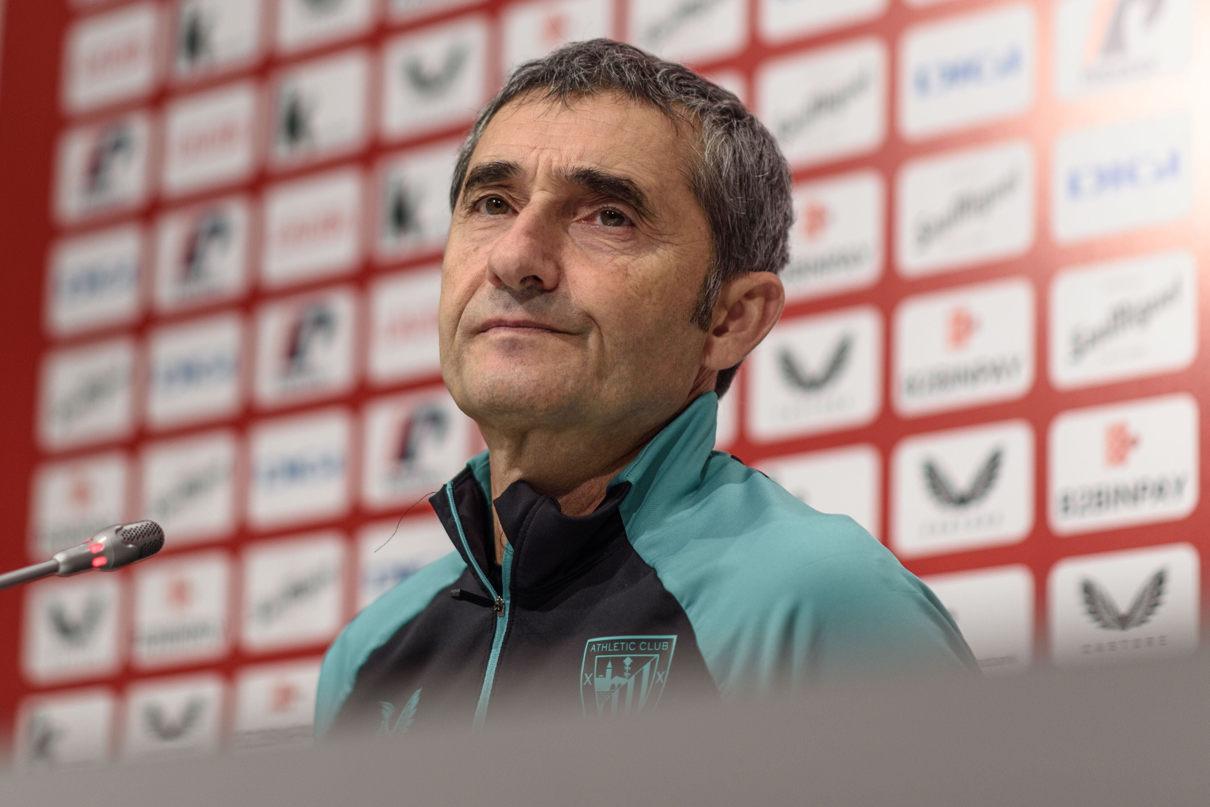 Ernesto Valverde, en una rueda de prensa.