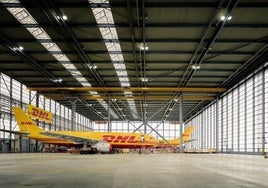 Imagen del hangar de reparación de aeronaves que la multinacional tiene en Leipzig.