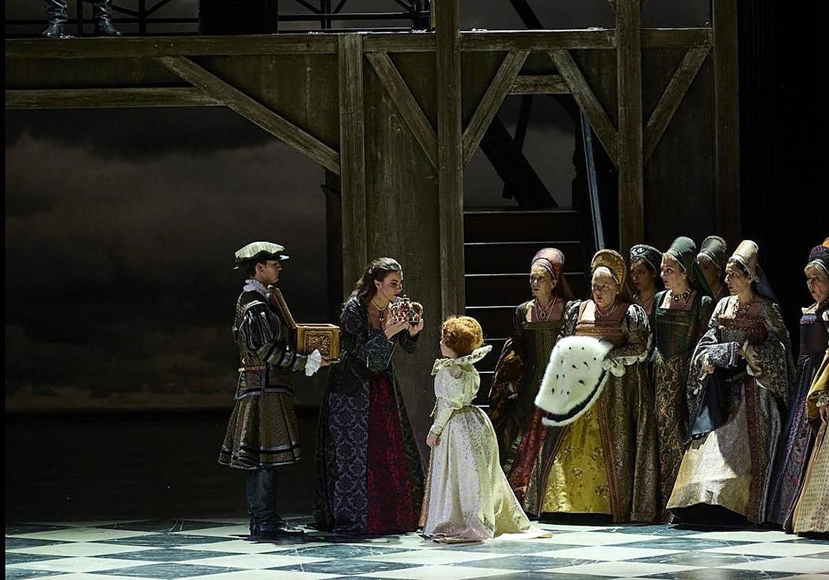 Escena de la representación de 'Anna Bolena'.