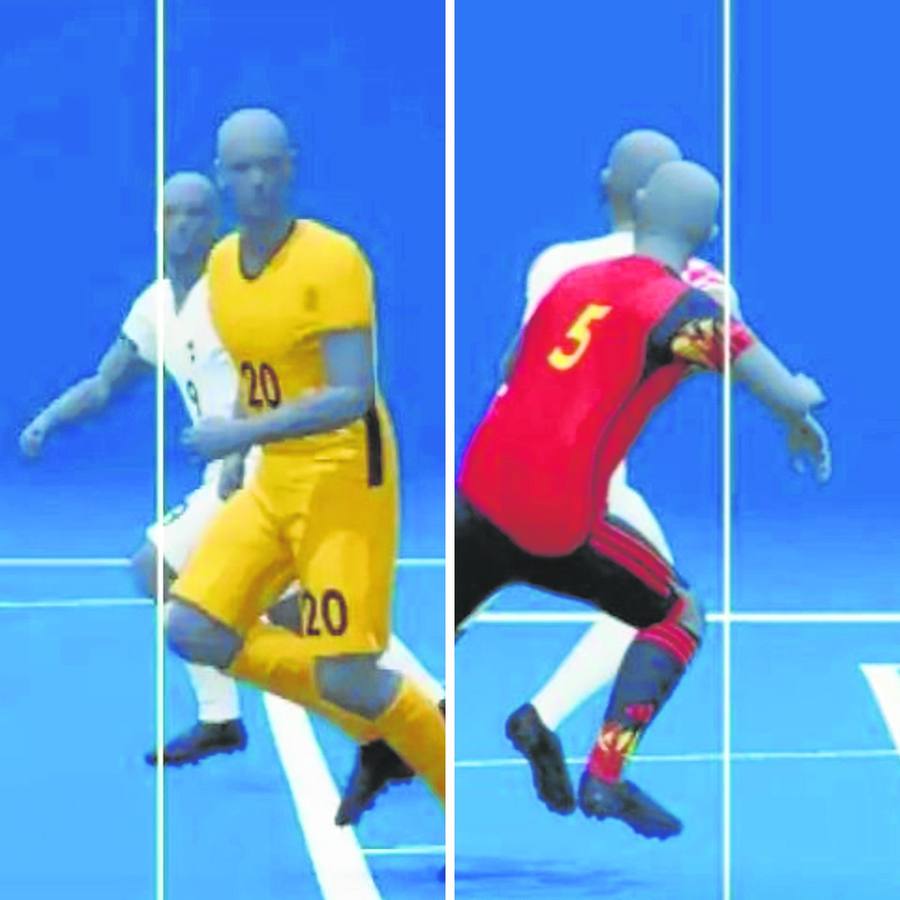 Dos imágenes del fuera de juego semiautomático.