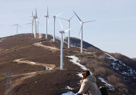 Imagen de un parque eólico instalado en Álava.