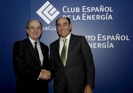 Brufau y Galán, los presidentes de Repsoly Iberdrola, en un acto del Club Español de la Energía.