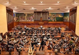 La Euskadiko Orkestra, durante un ensayo.