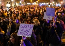 Una manifestación del 25-N en Bilbao.