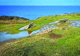 Zona del paseo con vistas al mar al que vierte el golf de Getxo las aguas.