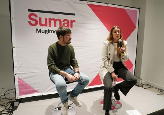 Lander Martínez y Alba García, en una presentación de Sumar.