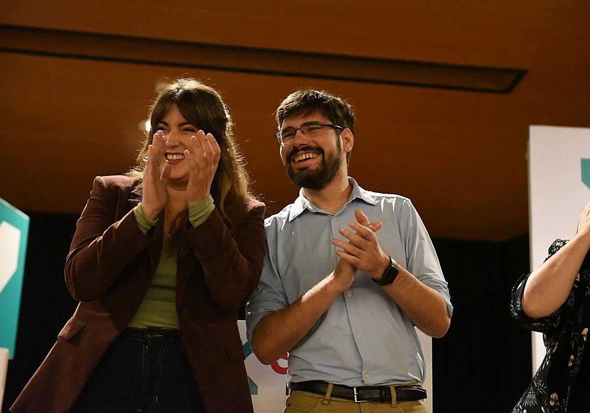 Alba García y Lander Martínez en el congreso de Sumar