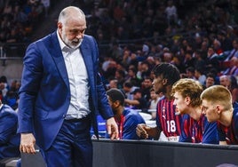 Pablo Laso, durante un momento del partido ante el Fenerbahce.