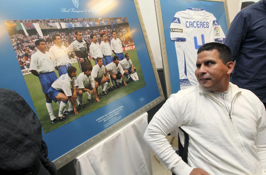 Cáceres, durante un homenaje tributado en Zaragoza