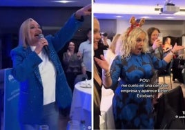 Belén Esteban aparece por sorpresa en una cena de Navidad de una empresa catalana y se desata la locura