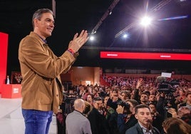 Pedro Sánchez en el congreso federal.