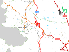 La salida de calzada de un turismo ha obligado a cerrar tres carriles de la AP-68, a su paso por Zuia