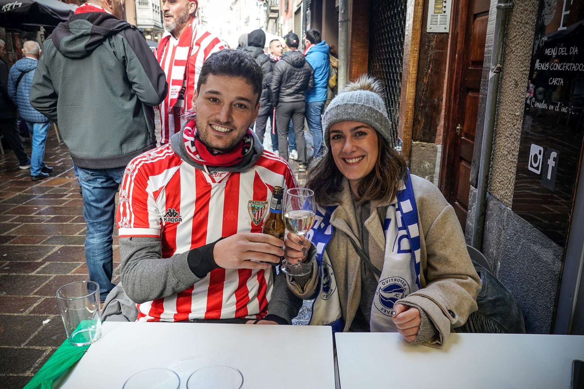 El ambiente previo del derbi