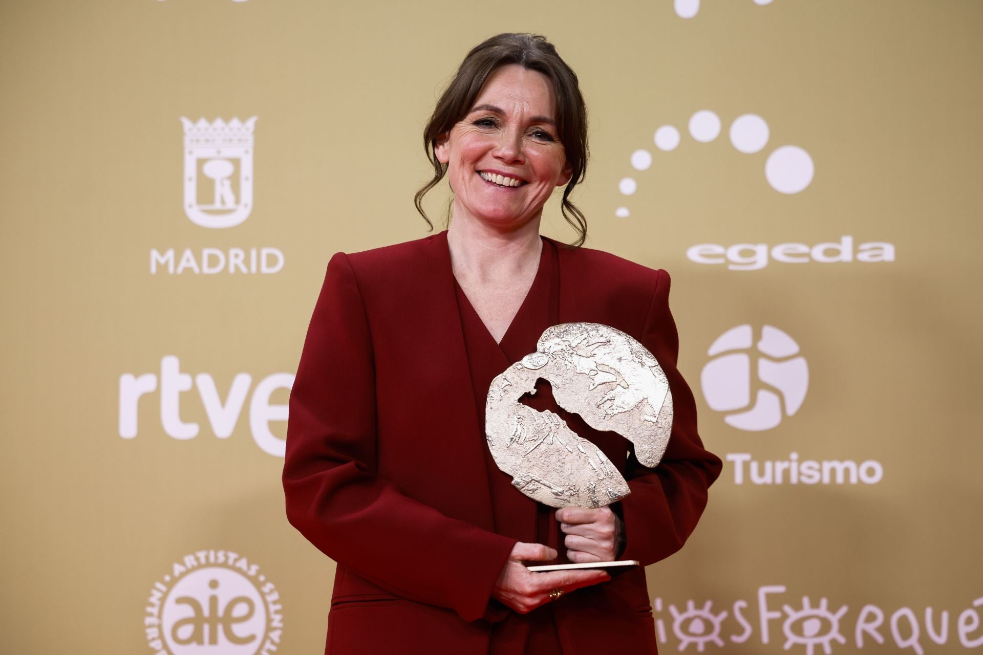 Aranburu se mostró feliz tras lograr el premio a la Mejor Actriz.