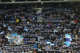 El fondo de Polideportivo, durante un partido del Alavés.