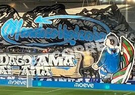 El tifo a favor del acercamiento de los presos de ETA que se exhibió en Mendizorroza no ha sido considerado por la Liga.