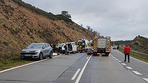 Fallece un hombre en un accidente múltiple en Lanciego