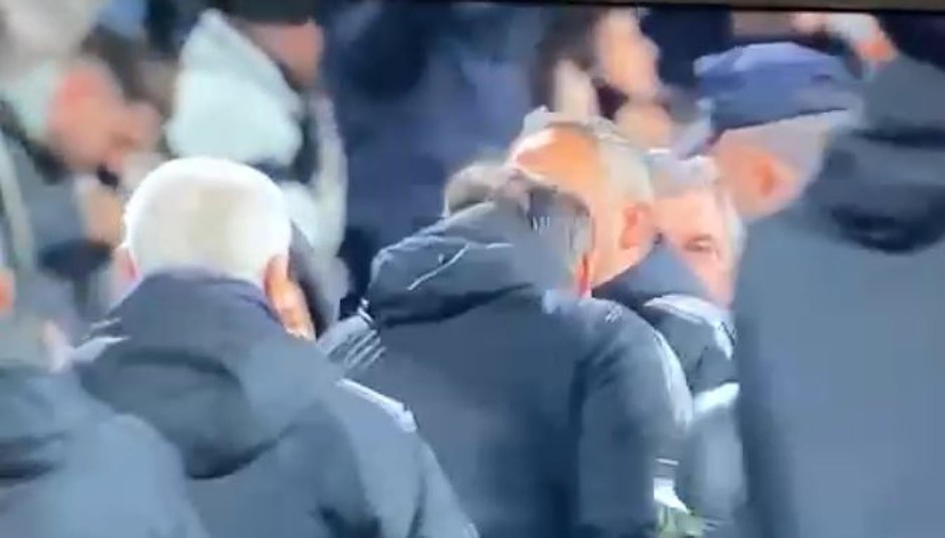 Racing de Ferrol Coach Headbutts Zaragoza Coach