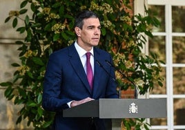 Pedro Sánchez comparece en La Moncloa.