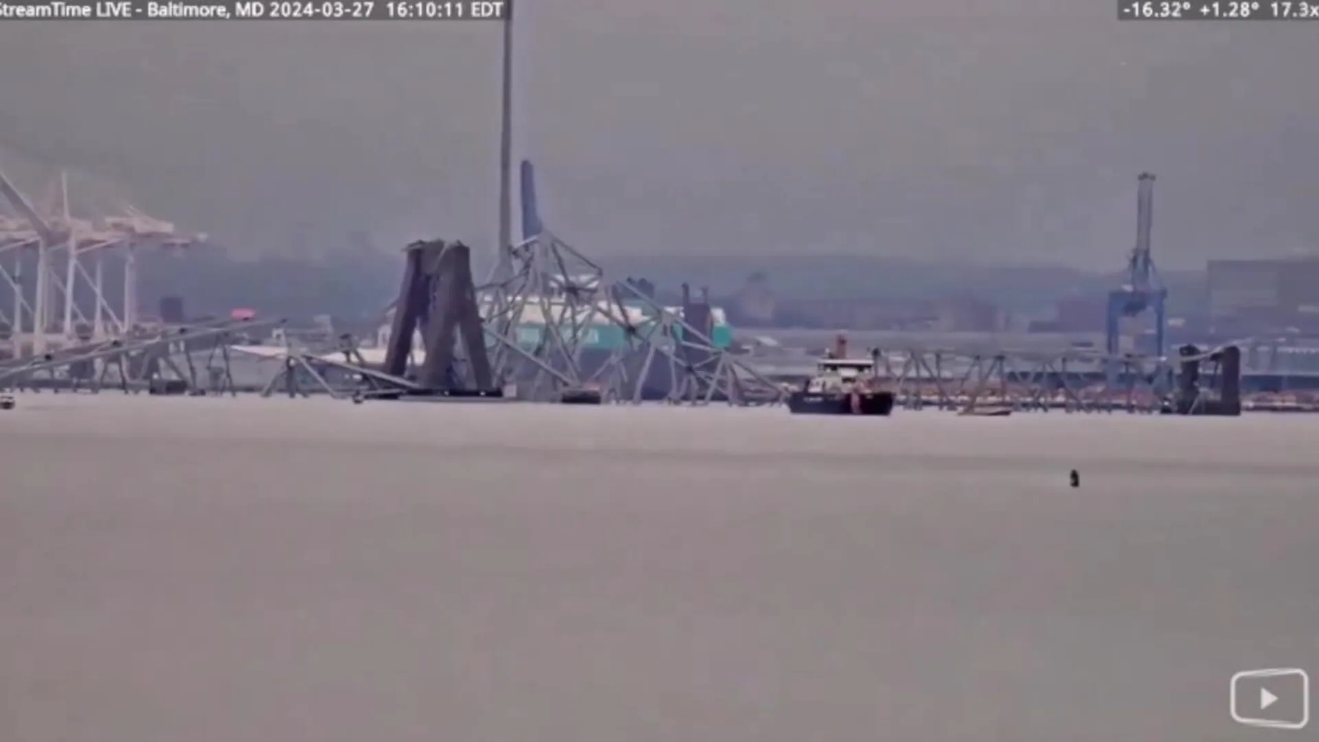 Así está el puente de Baltimore después de que autoridades suspendieran labores de rescate