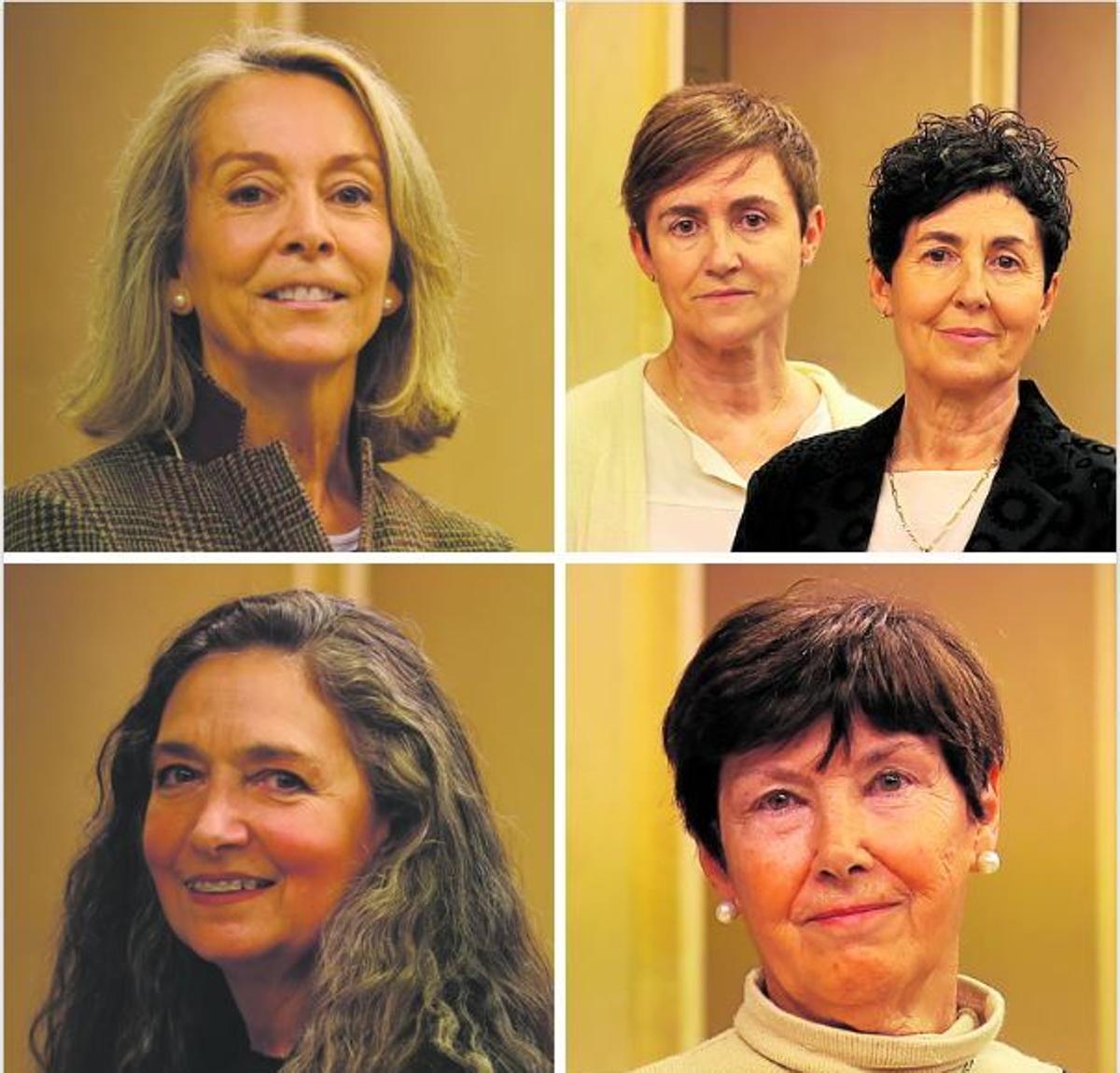 Begoña Ronchel; Cristina y Esther Zarrabeitia; Carmen Abad; y Mivi Morrás.