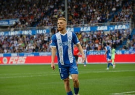 Carlos Vicente, durante un partido de esta temporada del Alavés.