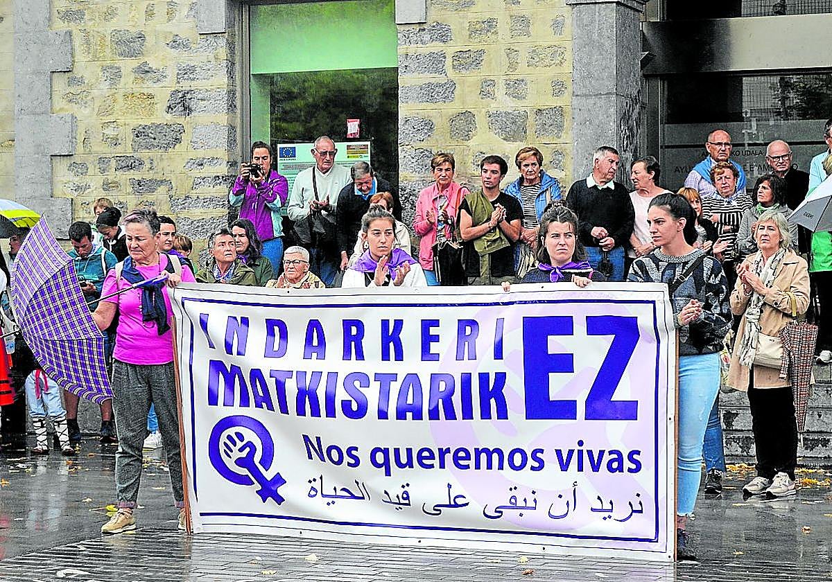 Una concentración anterior contra agresiones machistas en Amurrio.