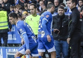 Guevara entra al terreno de juego en sustitución del lesionado Jordán.