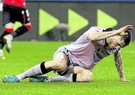 En El Sadar. Oihan Sancet se lesionó en el derbi del 21 de diciembre contra Osasuna.