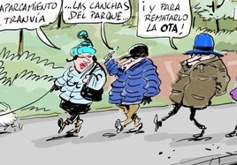 La viñeta de Cerrajería sobre las plazas de aparcamiento que se eliminarán con el tranvía a Zabalgana