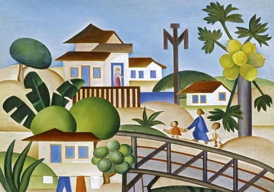 'El papayo' (1925), lienzo de la brasileña Tarsila do Amaral.