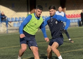 Jordi Calavera y Dani Selma, durante un entrenamiento.