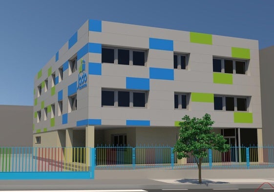 Infografía del nuevo edificio del colegio Jado en la zona de Tartanga.