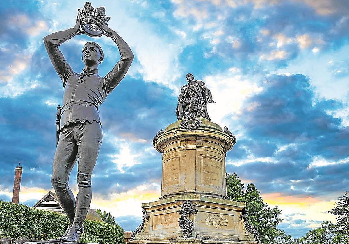 La estatua del príncipe Hal y Shakespeare.