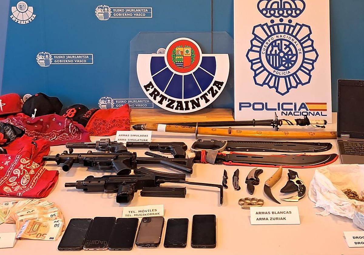 Incautación de objetos durante los registros a los detenidos.